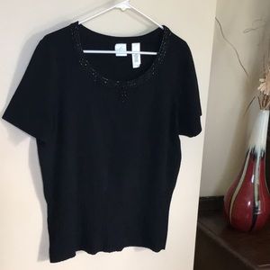Emma James black short sleeve top size 1X